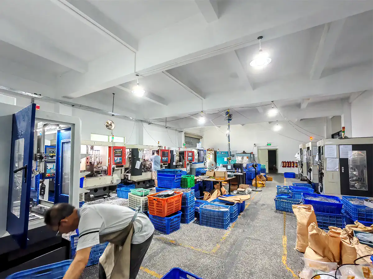 CNC workshop at SEESUN eyeglasses factory in China